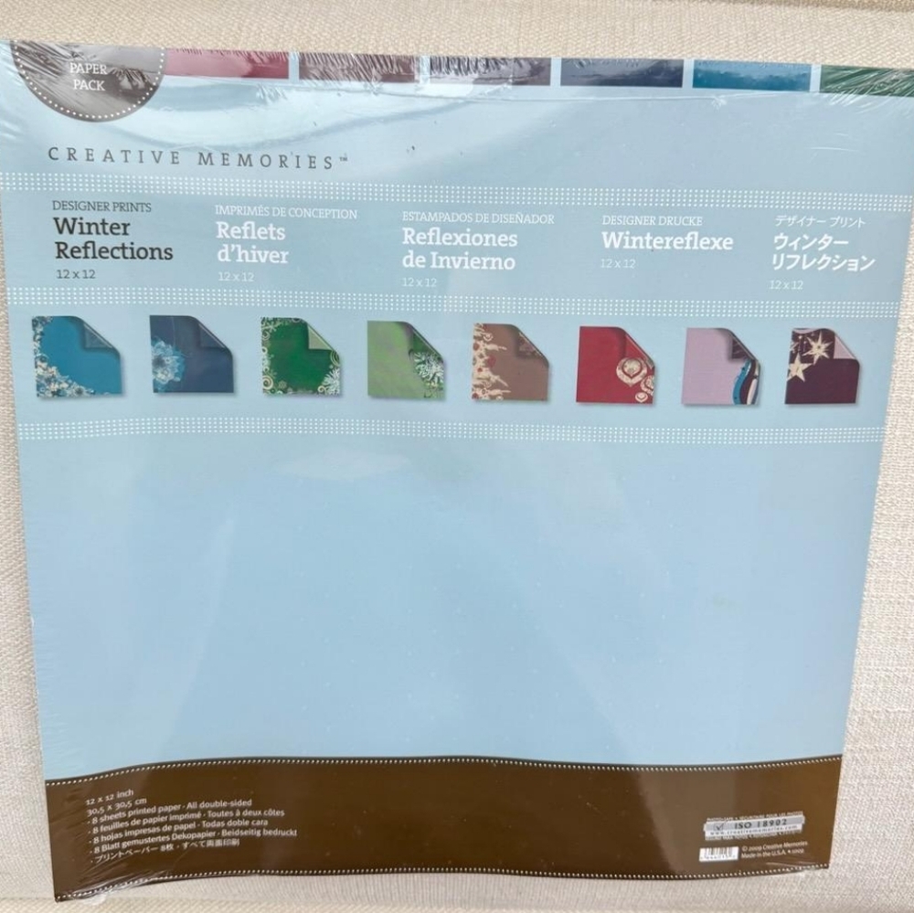 Brand New Creative Memories 'Winter Reflections' 12"x12" Designer Paper Pack